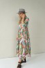 LONG, LIGHTLY FALLING VISCOSE FLORAL DRESS