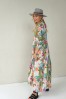 LONG, LIGHTLY FALLING VISCOSE FLORAL DRESS