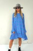 BOHO BLUE DRESS WITH LONG SLEEVES