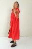 ROMANTIC LINEN RED DRESS