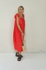 ROMANTIC LINEN RED DRESS