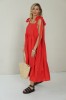 ROMANTIC LINEN RED DRESS