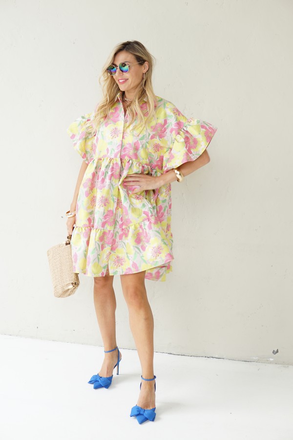 LUXURY JACQUARD PINK DRESS