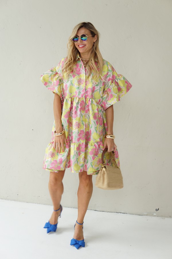 LUXURY JACQUARD PINK DRESS