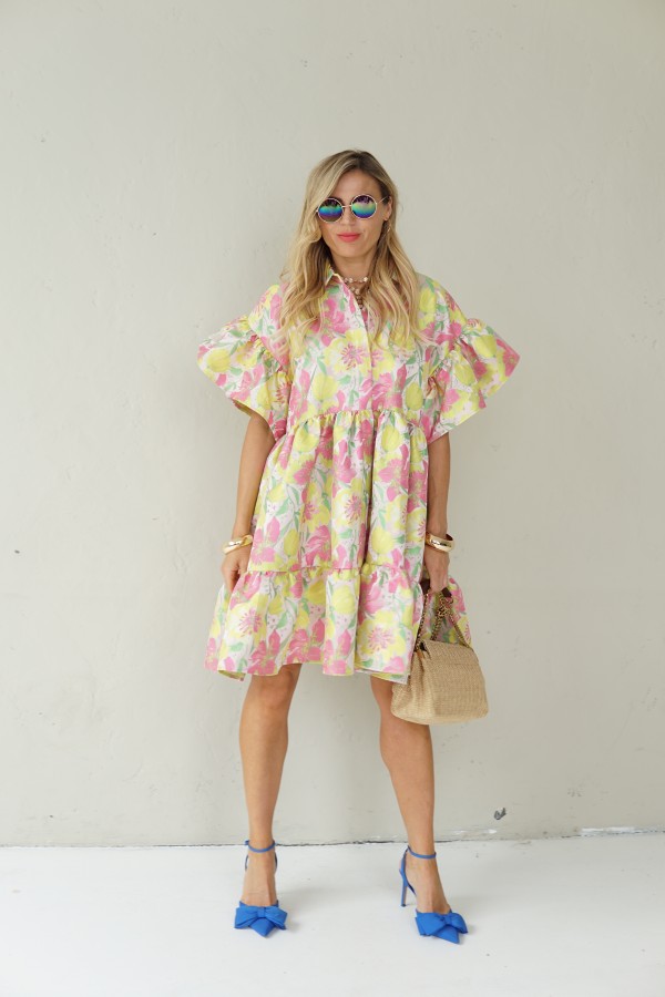 LUXURY JACQUARD PINK DRESS