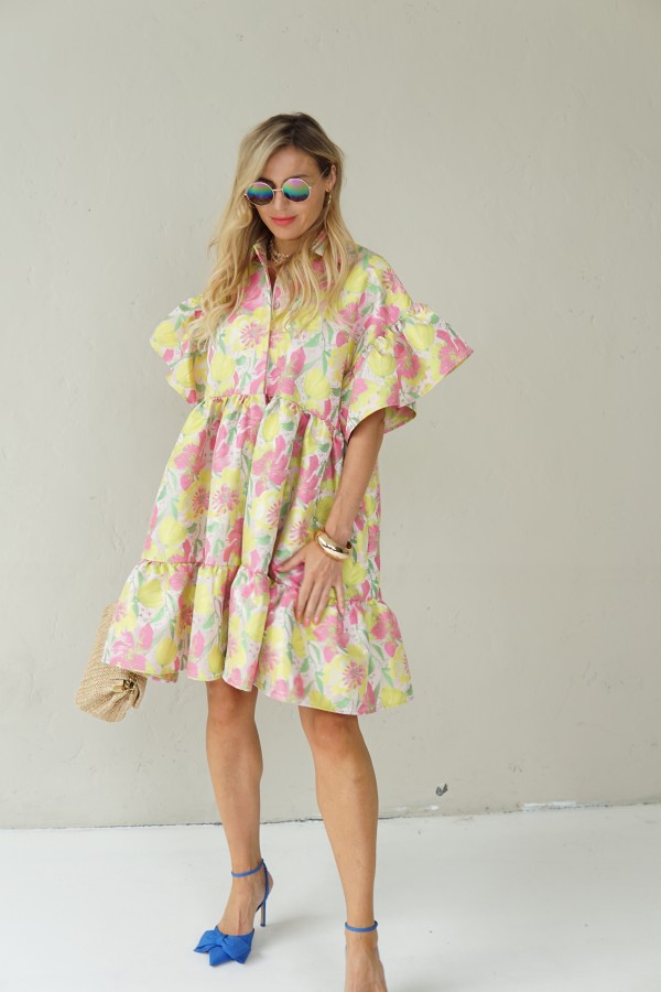 LUXURY JACQUARD PINK DRESS