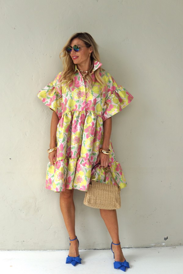 LUXURY JACQUARD PINK DRESS