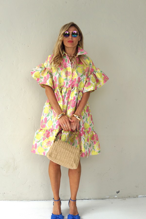 LUXURY JACQUARD PINK DRESS