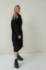 BLACK LONG JACQUARD SHIRT WITH FRONT PLEAT