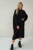 BLACK LONG JACQUARD SHIRT WITH FRONT PLEAT