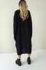 BLACK LONG JACQUARD SHIRT WITH FRONT PLEAT