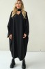 loose-fit wool dress with a ribbon