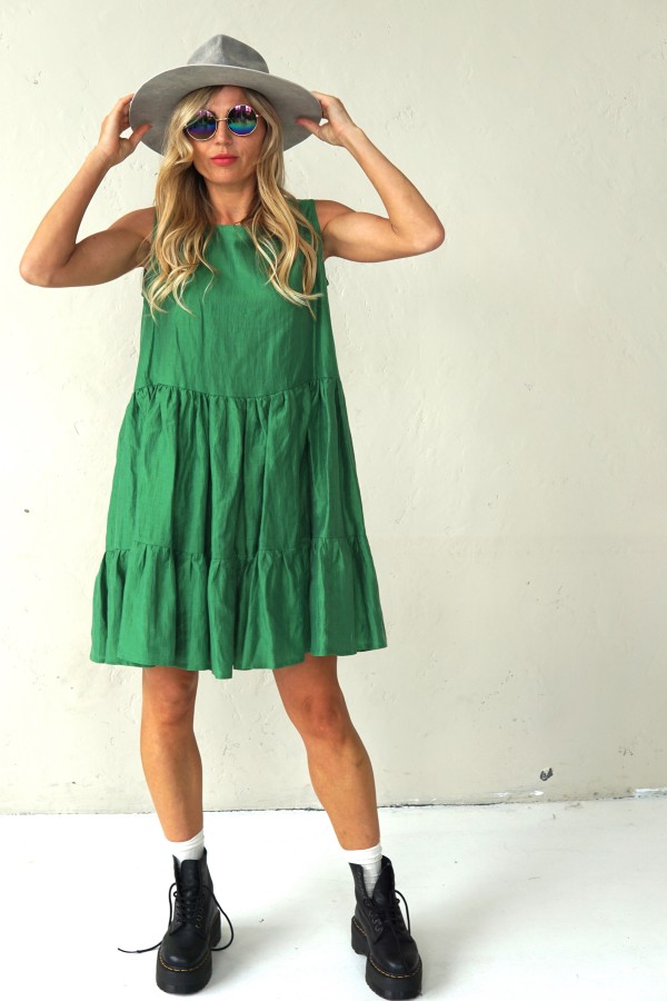 Green Linen Dress