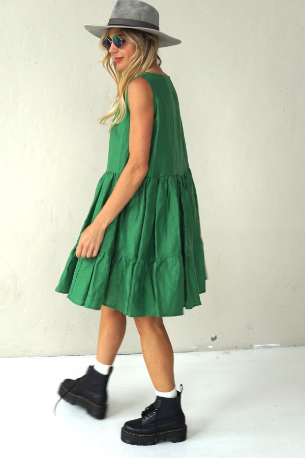 Green Linen Dress