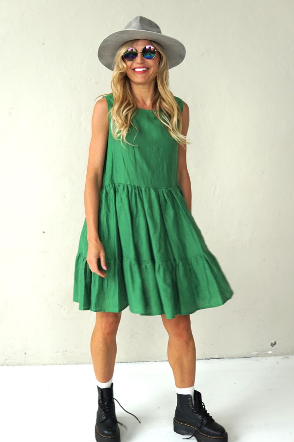 Green Linen Dress