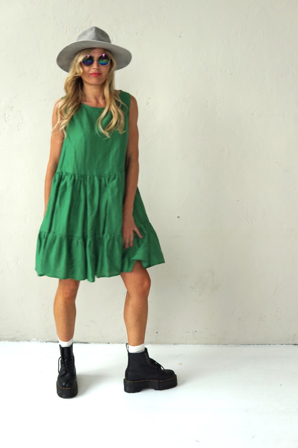 Green Linen Dress