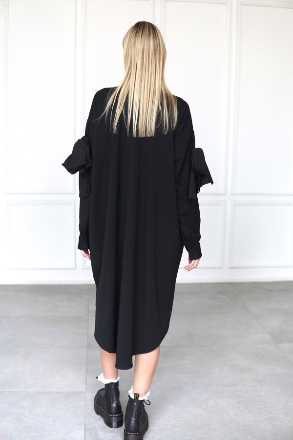 LONG SHIRT WITH RIBBONS ON THE SLEEVE