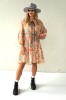 ROMANTIC VISCOSE DRESS WITH PUFF SLEEVES