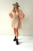 ROMANTIC VISCOSE DRESS WITH PUFF SLEEVES