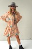 ROMANTIC VISCOSE DRESS WITH PUFF SLEEVES