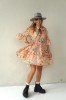 ROMANTIC VISCOSE DRESS WITH PUFF SLEEVES