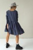 GREY LINEN DRESS WITH LONG SLEEVE