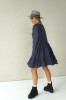 GREY LINEN DRESS WITH LONG SLEEVE