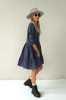 GREY LINEN DRESS WITH LONG SLEEVE