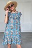 BOHO BLUE DRESS WITH SHORT SLEEVES