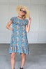 BOHO BLUE DRESS WITH SHORT SLEEVES