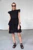 BLACK EMBROIDERED COTTON DRESS MONACO