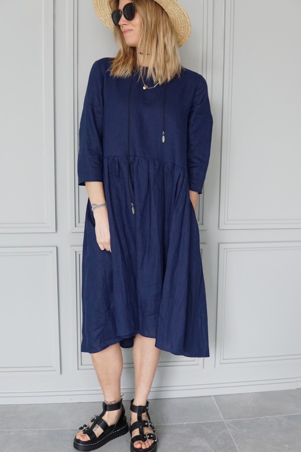 NEW BLUE LINEN DRESS