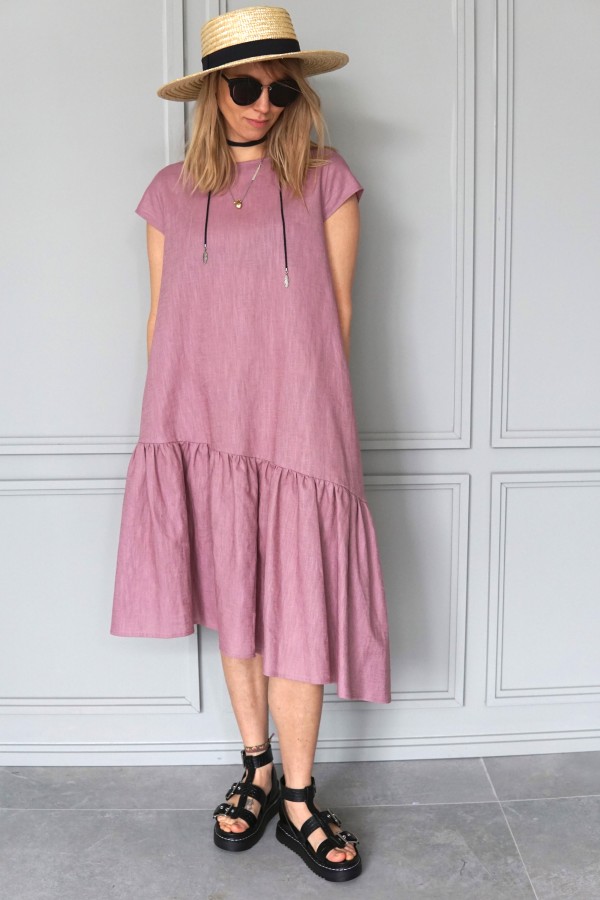 PINK LINEN DRESS 