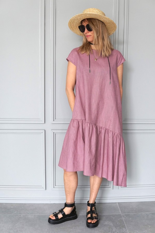 PINK LINEN DRESS 