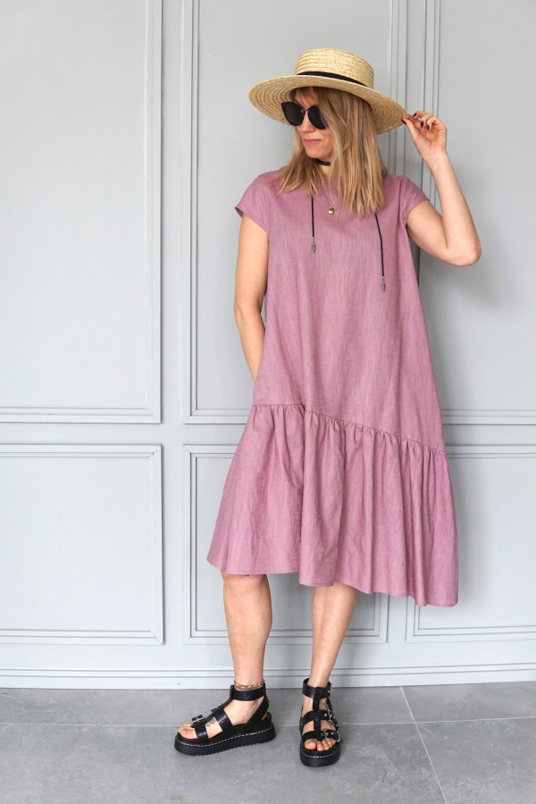 PINK LINEN DRESS 