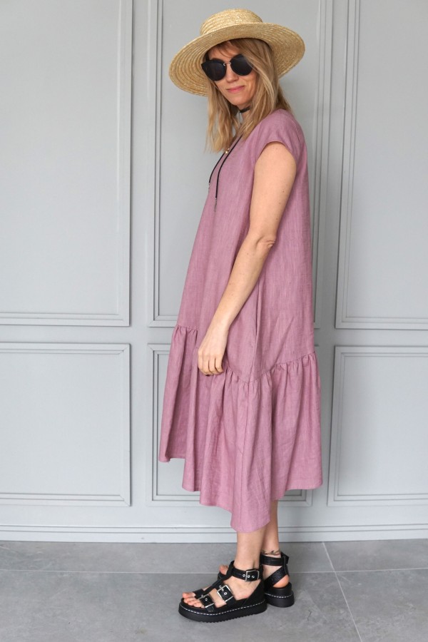 PINK LINEN DRESS 