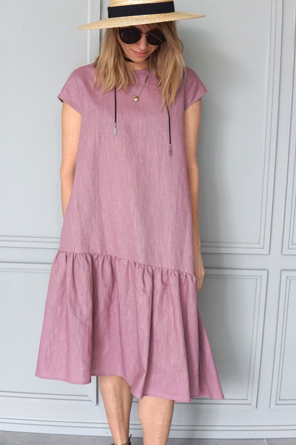 PINK LINEN DRESS 