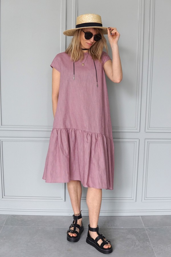 PINK LINEN DRESS 