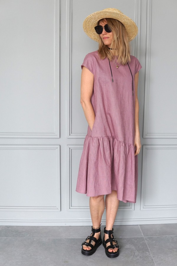 PINK LINEN DRESS 