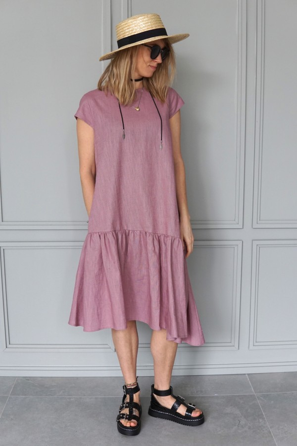 PINK LINEN DRESS 