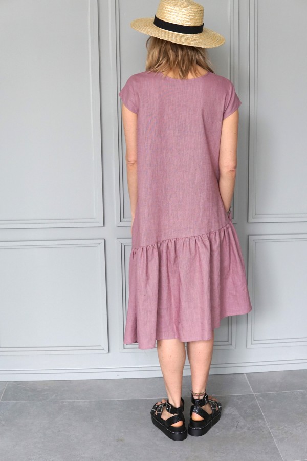 PINK LINEN DRESS 