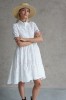 WHITE COTTON SHIRT DRESS