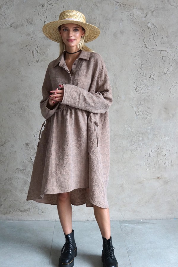 SHIRT DRESS WITH LONG SLEEVES 