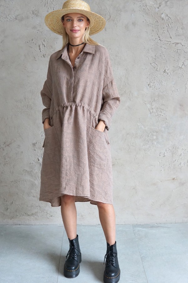 SHIRT DRESS WITH LONG SLEEVES 