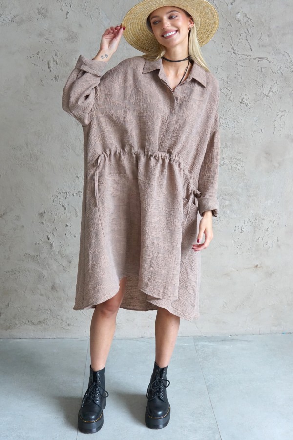 SHIRT DRESS WITH LONG SLEEVES 