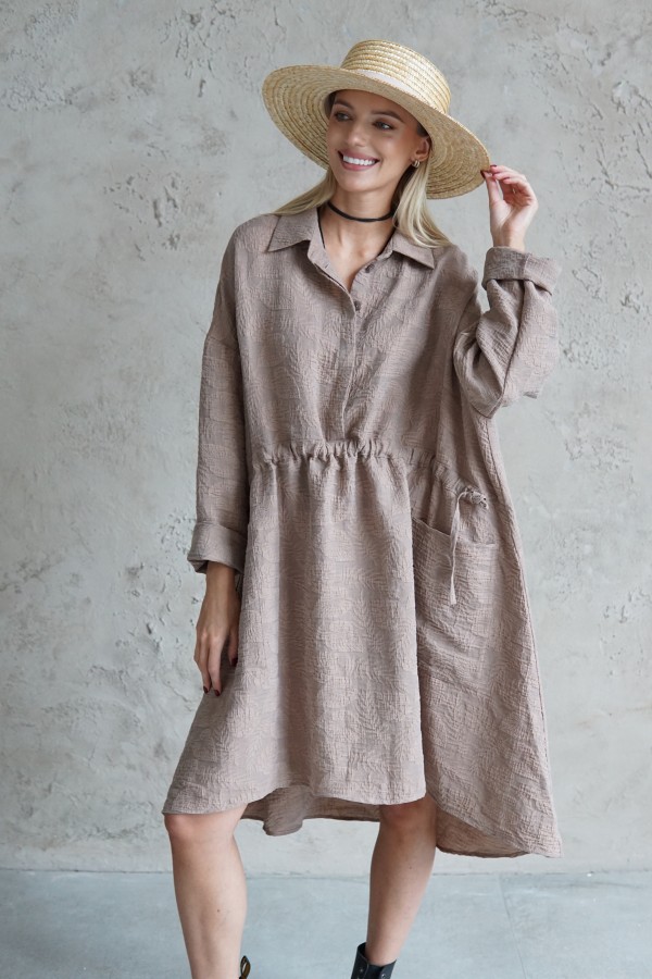 SHIRT DRESS WITH LONG SLEEVES 