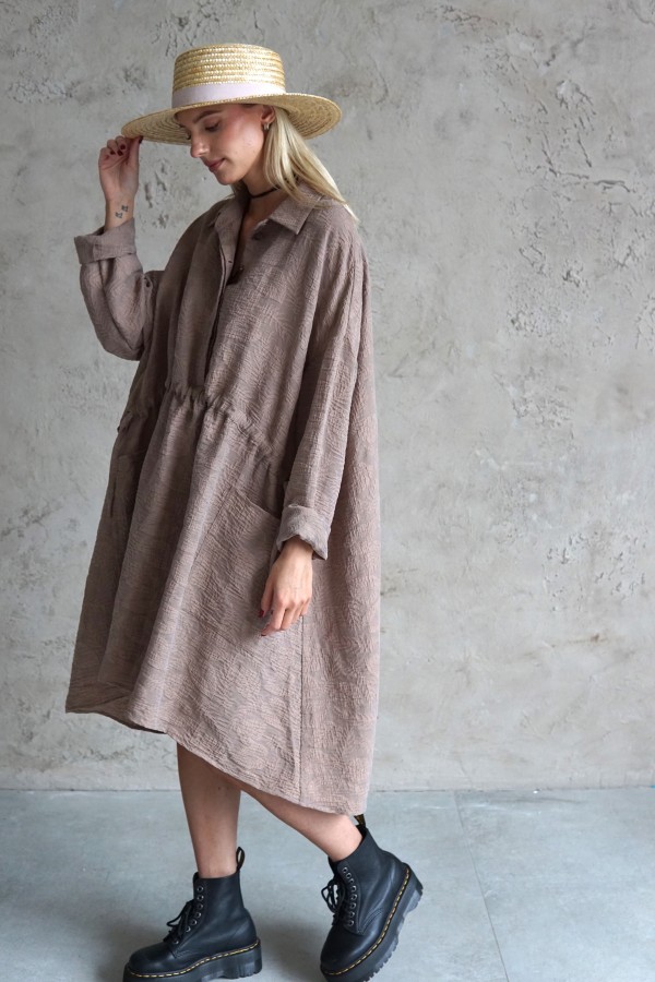 SHIRT DRESS WITH LONG SLEEVES 