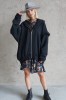 BLACK OVERSIZED HOODIE WITH ZIPPER 