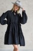 BLACK COTTON DRESS MALAGA