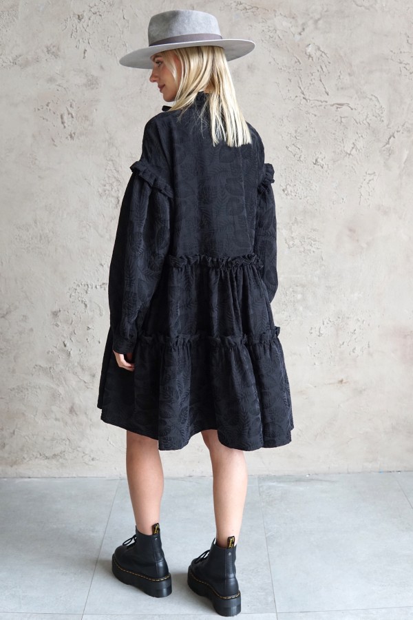 BLACK COTTON DRESS MALAGA